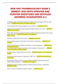 NUR 2407 PHARMACOLOGY EXAM 2  NEWEST 2024 WITH UPDATED AND  VERIFIED QUESTIONS AND DETAILED  ANSWERS &lpar;GUARANTEED A&plus;&rpar;