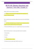 HUM 101 Theatre Questions and  Answers &vert; New One &vert; Grade A&plus;
