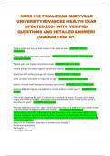 NURS 612 FINAL EXAM MARYVILLE  UNIVERSITYADVANCED HEALTH EXAM  UPDATED 2024 WITH VERIFIED  QUESTIONS AND DETAILED ANSWERS  &lpar;GUARANTEED A&plus;&rpar;   