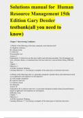  MANAGEMENT 15Solutions manual for  Human Resource Management 15th Edition Gary Dessler testbank&lpar;all you need to know&rpar;