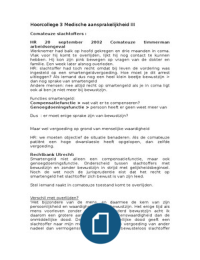 Hoorcollege 3 Medische aansprakelijkheid III &lpar;causaliteit en smartengeld&rpar;
