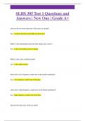 SLHS 305 Test 1 Questions and  Answers &vert; New One &vert; Grade A&plus;