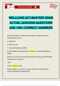 WELLCARE ACT MASTERY EXAM ACTUAL 2025&sol;2026 QUESTIONS AND 100&percnt; CORRECT ANSWERS