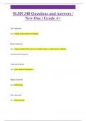SLHS 340 Questions and Answers &vert;  New One &vert; Grade A&plus;