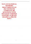 NGN ATI MATERNAL  NEWBORN  PROCTORED EXAM  2023 TESTBANK  COMPLETE 400  QUESTIONS WITH  DETAILED VERIFIED  ANSWERS &sol;ALREADY  GRADED A&plus;&sol;BRAND  NEW&excl;&excl;