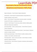 Psychiatric Nurse Certification Exam Questions and Answers 100&percnt; Pass
