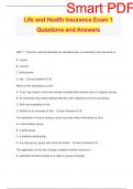 Life and Health Insurance Exam 1 Questions and Answers