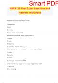 NURS125 Final Exam Questions and Answers 100&percnt; Pass