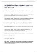 SCM 455 Final Exam &lpar;Vitikas&rpar; questions with answers