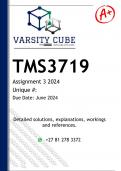 TMS3719 Assignment 3 &lpar;DETAILED ANSWERS&rpar; 2024 - DISTINCTION GUARANTEED