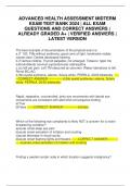 ADVANCED HEALTH ASSESSMENT MIDTERM EXAM TEST BANK 2024 &vert; ALL EXAM QUESTIONS AND CORRECT ANSWERS &vert; ALREADY GRADED A&plus; &vert; VERIFIED ANSWERS &vert; LATEST VERSION