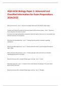 AQA GCSE Biology Paper 2&colon; Advanced and  Classified Information for Exam Preparations 2024&sol;2025