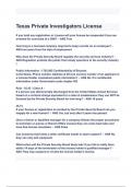 Texas Private Investigators License Exam Questions and Answers 2024 100&percnt; Verified&period;