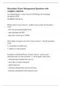 Hazardous Waste Management Questions with complete solution1&period;