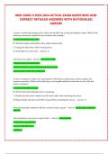 MED-SURG II HESI 2024 ACTUAL EXAM QUESTIONS AND  CORRECT DETAILED ANSWERS WITH RATIONALES&vert;  AGRADE