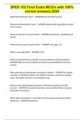 SPEX 102 Final Exam MCQ's with 100&percnt; correct answers 2024