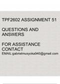 TPF2602 Assignment 51&lowbar;2024&lpar;Complete answers&rpar;