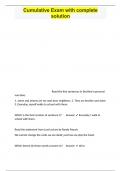 Cumulative Exam with complete solution