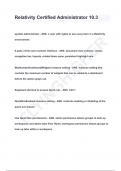 Relativity Certified Administrator 10&period;3 QUESTIONS & ANSWERS 2024 &lpar; A&plus; GRADED 100&percnt; VERIFIED&rpar;