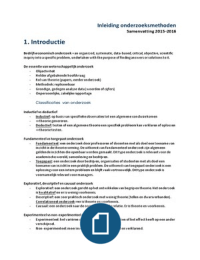 Samenvatting introductie onderzoeksmethoden (NL)