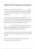 Relativity RCA 9&period;3 Special Considerations QUESTIONS & ANSWERS 2024 &lpar; A&plus; GRADED 100&percnt; VERIFIED&rpar;
