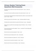 Urinary System Training Exam Questions Well Answered&period;