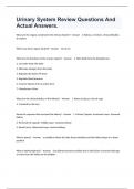 Urinary System Review Questions And Actual Answers&period;