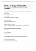 Urinary system multiple-choice Questions And Guaranteed Pass Answers&period;