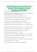 NYS Waxing License Exam 91 Terms 2024 Questions And Answers A Graded
