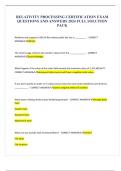 RELATIVITY PROCESSING CERTIFICATION EXAM QUESTIONS AND ANSWERS 2024 FULL SOLUTION PACK
