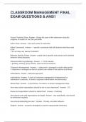 CLASSROOM MANAGEMENT FINAL EXAM QUESTIONS & ANS&excl;&excl;