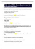 NYC - Final RMO Exam Questions and Complete Solutions&period;
