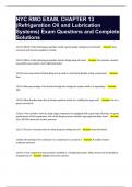 NYC RMO EXAM&comma; CHAPTER 13 &lpar;Refrigeration Oil and Lubrication Systems&rpar; Exam Questions and Complete Solutions