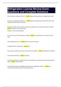 Refrigeration License Review Exam Questions and Complete Solutions&period;