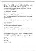 Diesel Tech ASE Practice Test 5 Electrical&sol;Electronic Systems Questions with complete solutions