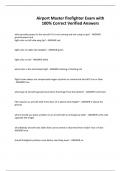 Airport Master firefighter Exam with 100&percnt; Correct Verified Answers