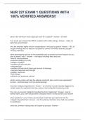 NUR 227 EXAM 1 QUESTIONS WITH 100&percnt; VERIFIED ANSWERS&excl;&excl;