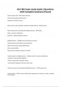 ALU 301 Exam study Guide &vert;Questions with Complete Solutions&vert;Passed
