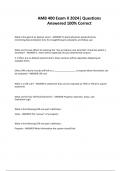AMB 400 Exam II 2024&vert; Questions Answered 100&percnt; Correc