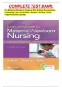 COMPLETE TEST BANK&colon; For Maternal-Newborn Nursing&colon; The Critical Components Of Nursing Care&comma; 4th Edition&comma; Roberta Durham&comma; Linda Chapman Latest Update&period;