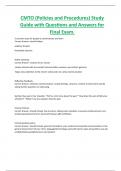 CMTO &lpar;Policies and Procedures&rpar; Study  Guide with Questions and Answers for  Final Exam&period;