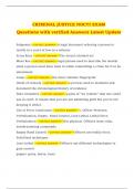 CRIMINAL JUSTICE NOCTI EXAM Questions with verified Answers Latest Update