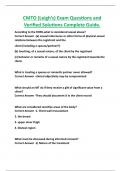 CMTO &lpar;Leigh&rsquo;s&rpar; Exam Questions and  Verified Solutions Complete Guide&period;