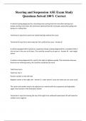 Steering and Suspension ASE Exam Study Questions Solved 100&percnt; Correct