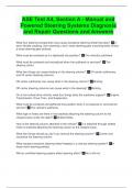 ASE Test A4&comma; Section A - Manual and Powered Steering Systems Diagnosis and Repair Questions and Answers