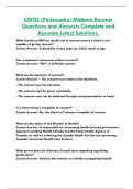CMTO &lpar;Philosophy&rpar; Midterm Review  Questions and Answers Complete and  Accurate Latest Solutions&period;