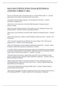 MACS 609 CERTIFICATION EXAM QUESTIONS &  ANSWERS CORRECT 100&percnt;