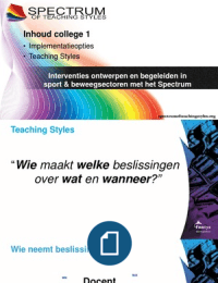 Spectrum of teaching styles