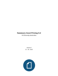 Summary Asset Pricing 4.1