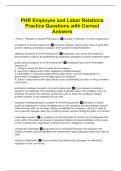  PHR Employee and Labor Relations Practice Questions with Correct Answers